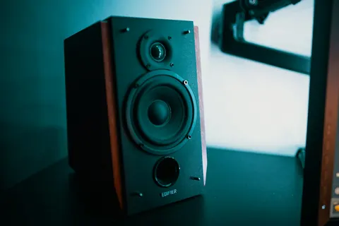 Speaker in low, moody light