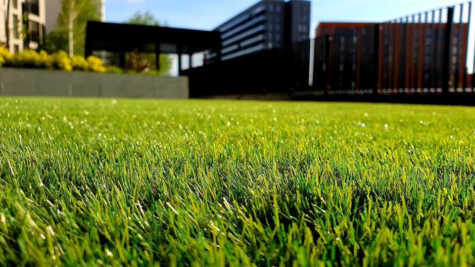 Flawless green lawn beside a modern home